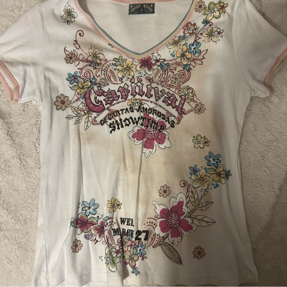 Floral Graphic White Top